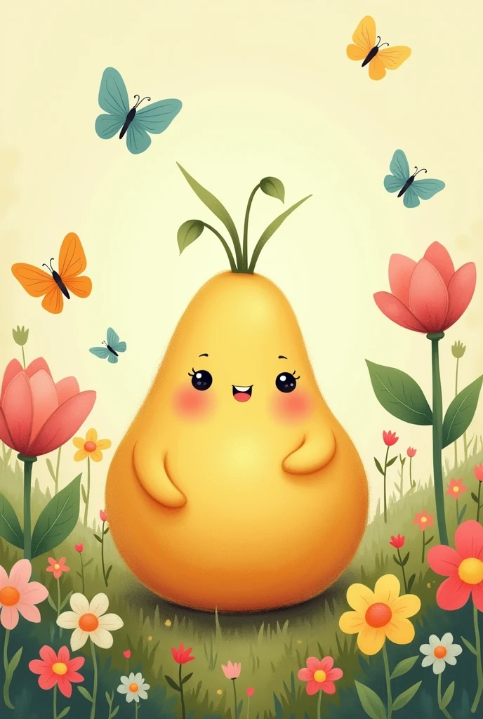 it is a seed, it is a character for baby kids. longed shape
