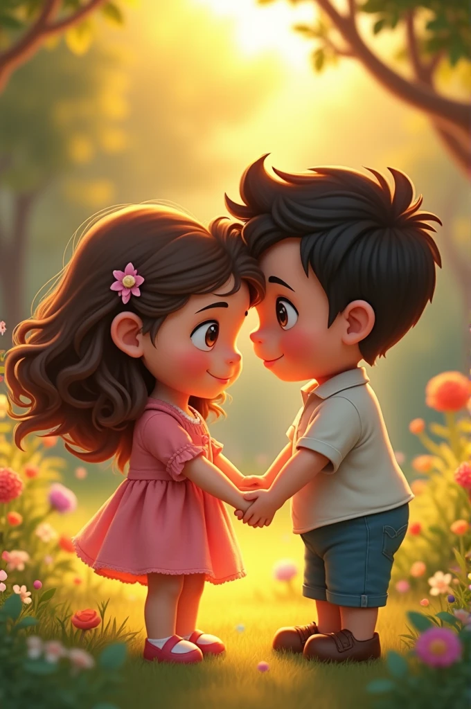 I want a picture of my future daughter with my boyfriend.
name is flora, It's about a year old, Square face, white, brown hair with wavy ends, jabuticaba eyes, father's mouth is thick, the father is brown, I have a dimple in my chin, father has black hair, He has a thin face