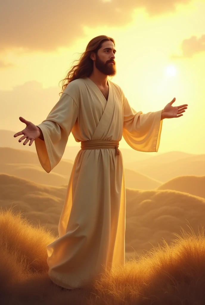 Jesus looking forward and reaching out to me