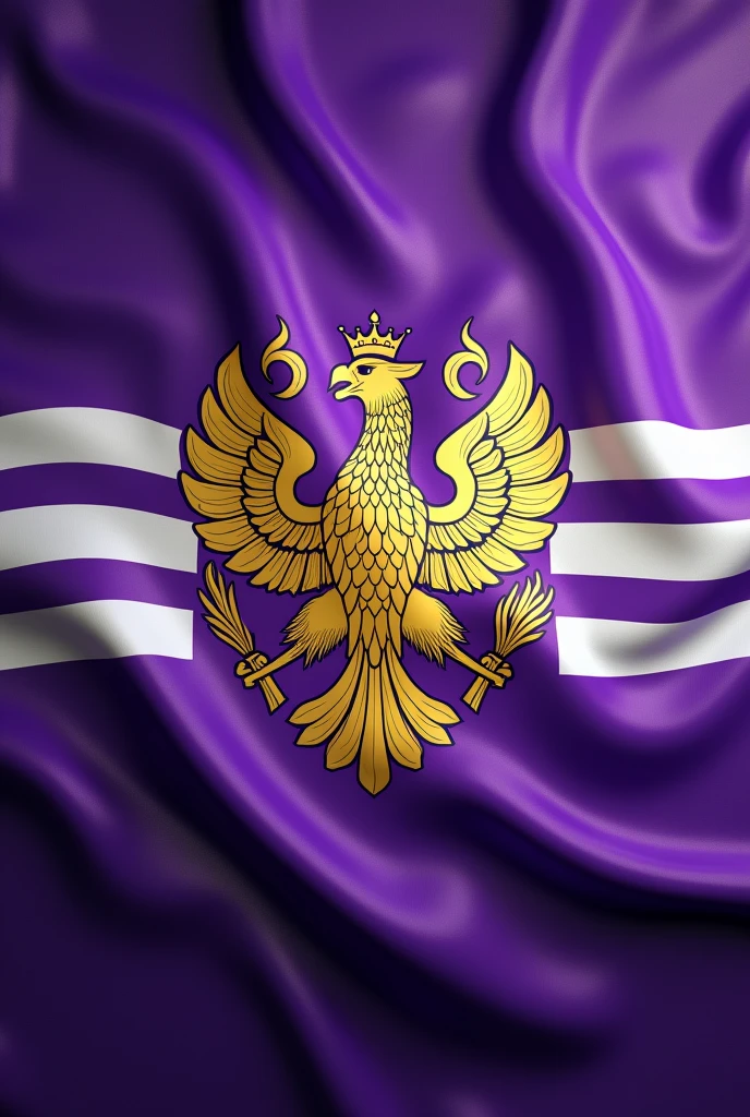 Design a new flag with the color purple, white and gold