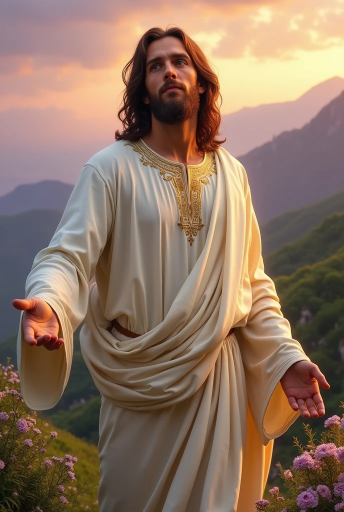 Jesus looking forward and reaching out to me