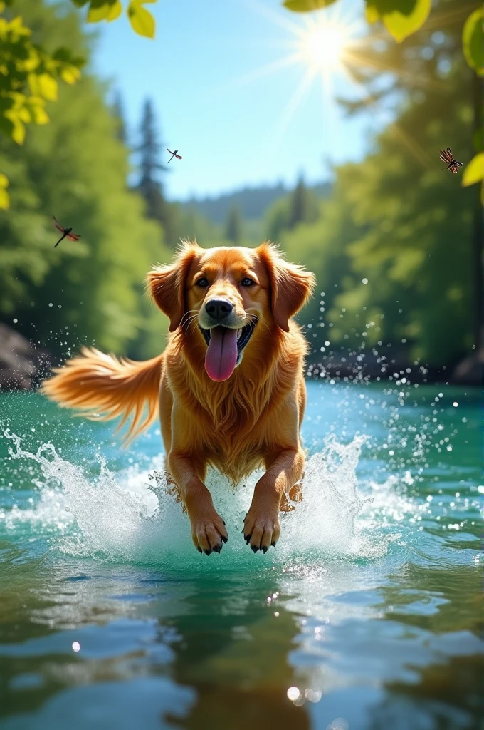 A dog swimming