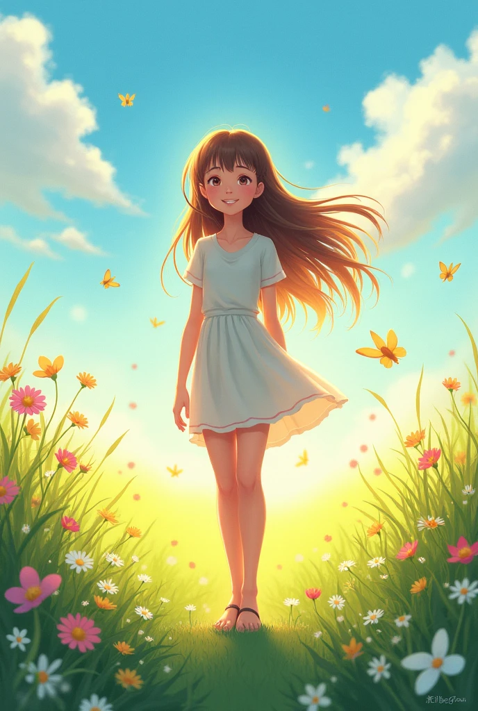 A girl in no clothes and no underwear