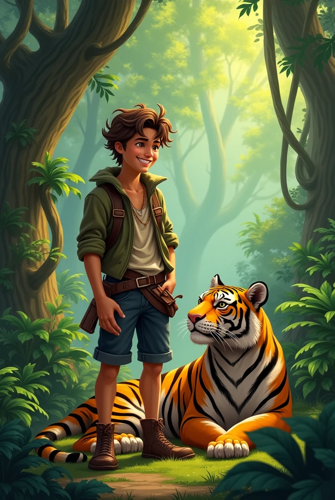 Cad and tiger friend in jungal