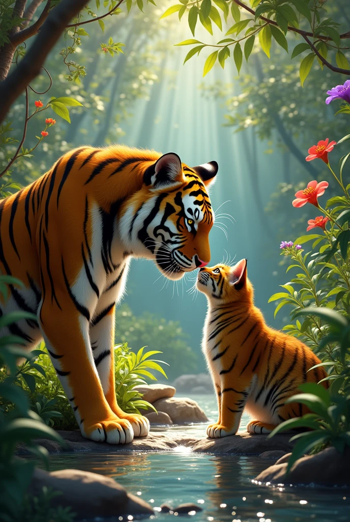 Cat and tiger friend in jungal real pic