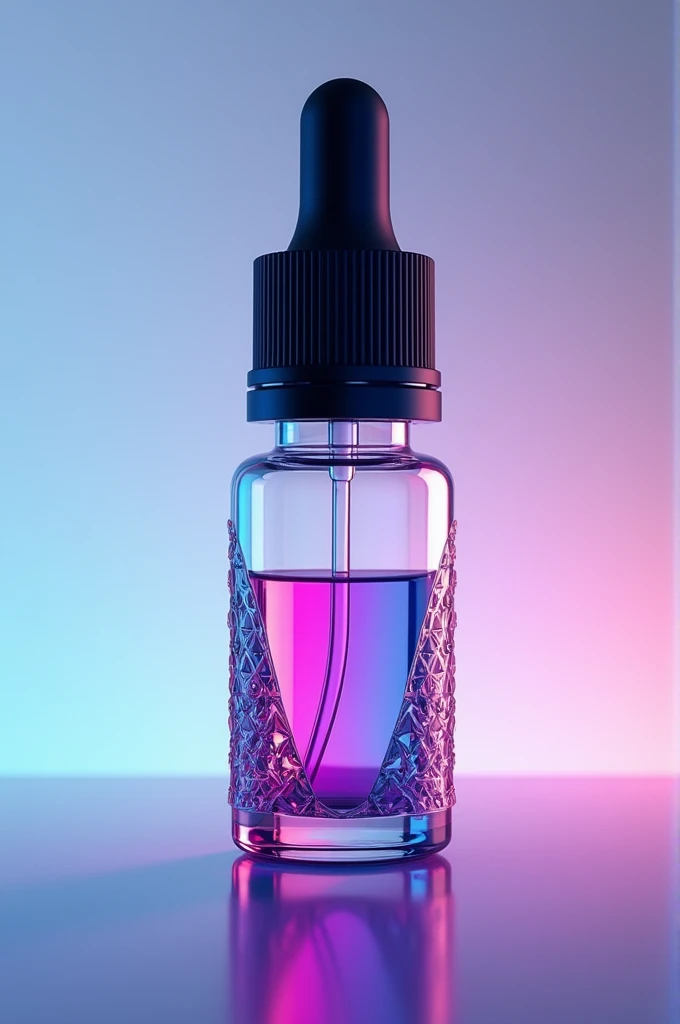 vector art, Bottle of vape liquid, half full.