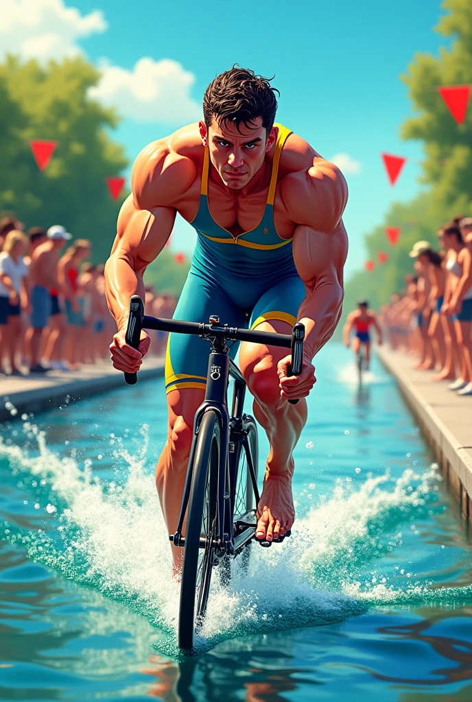 Generate for me a Triathlon sports art