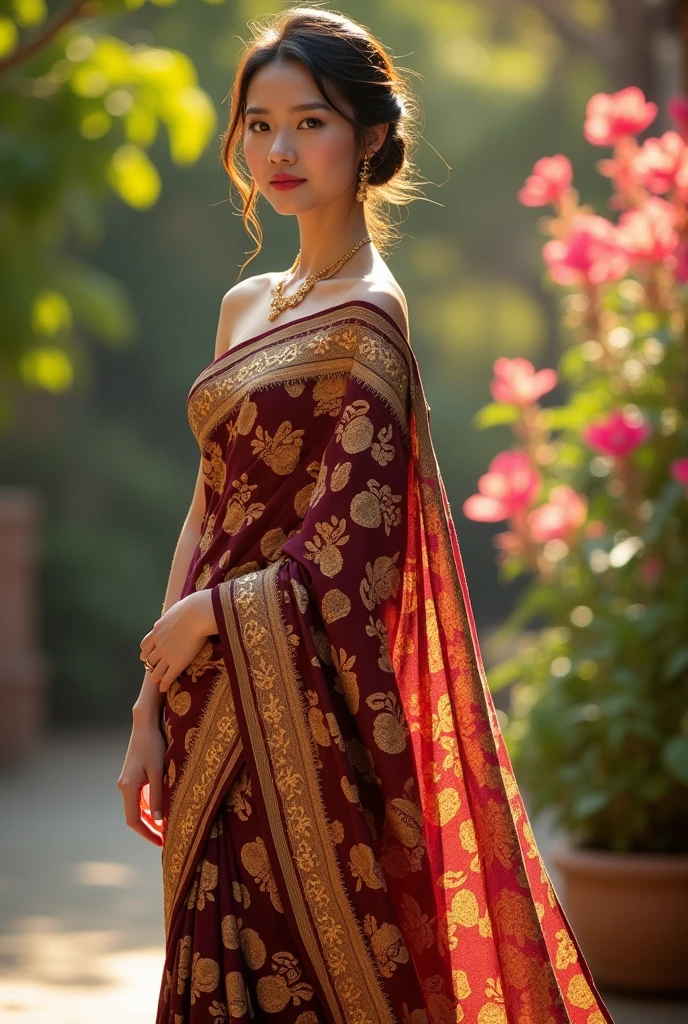 Zhao Lusi in saree