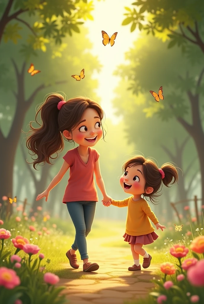 Mother and 
daughter animated