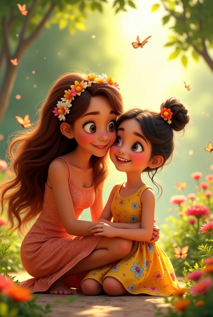 Mother and
daughter animated