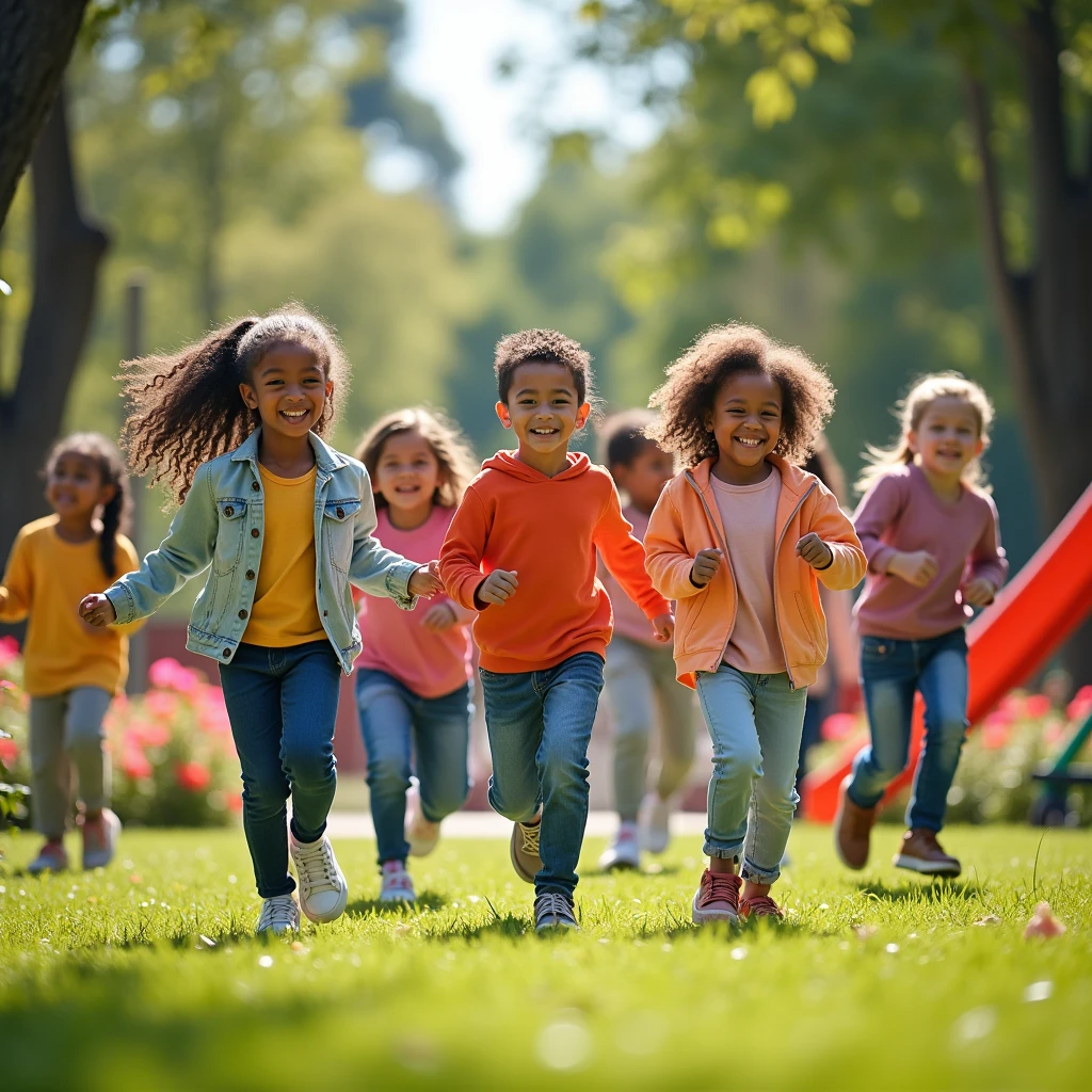 make an image for a collection about children, for an e-commerce store kids playing more real life