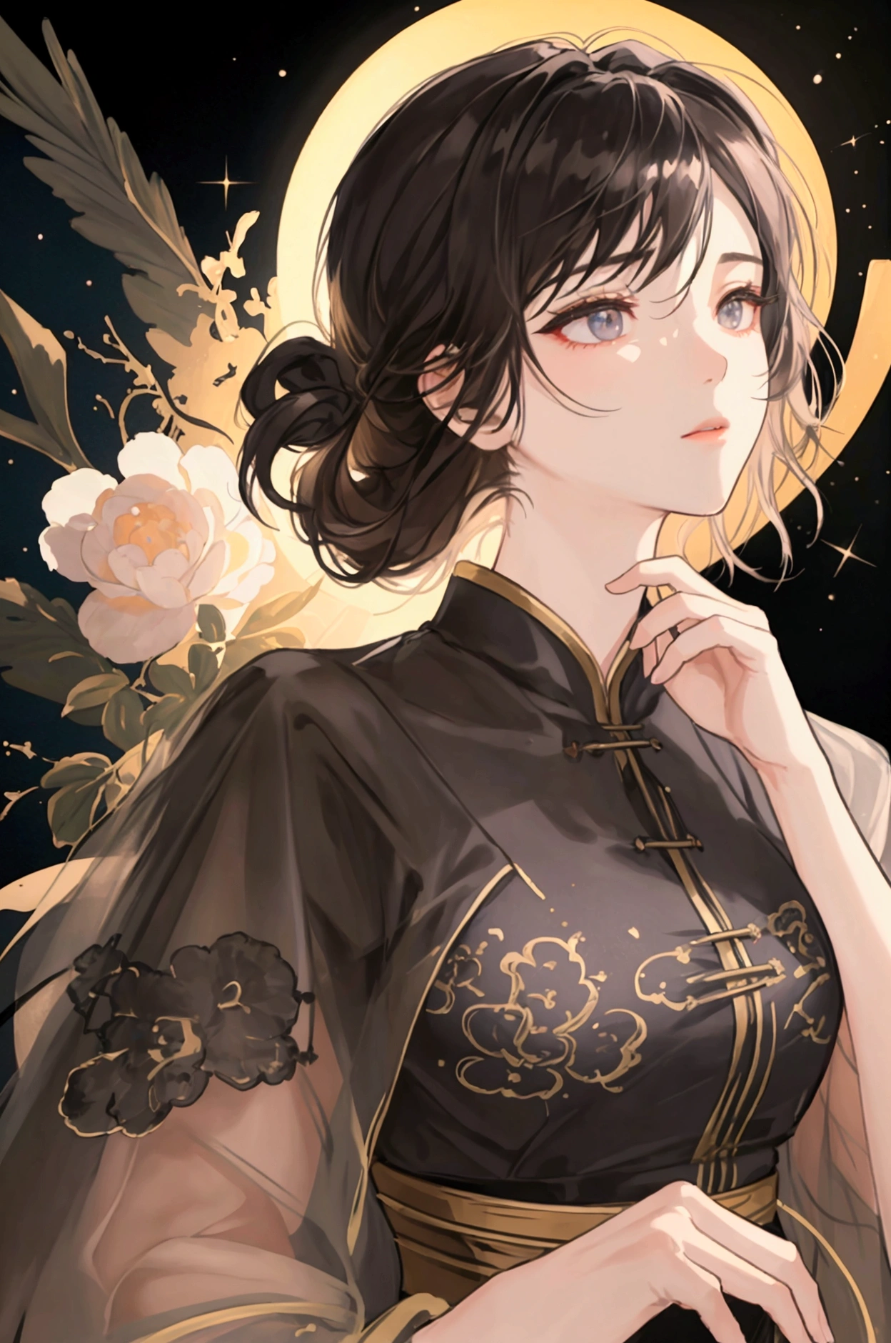 (Highest quality,8k,High resolution, masterpiece:1.2),(Silhouette Art), Very detailed, High resolution, 超High resolution, Studio Lighting, Ultra-fine painting, Sharp focus, Physically Based Rendering, Very detailed説明, Professional, Vibrant colors, Bokeh, Portraiture, Concept Artist, Warm color palette, Dramatic Lighting,youth,New elements, Huge Energy,Light, Strictly kept, floating, Create darkness, The light is so bright I can't see ahead, shrouded in darkness