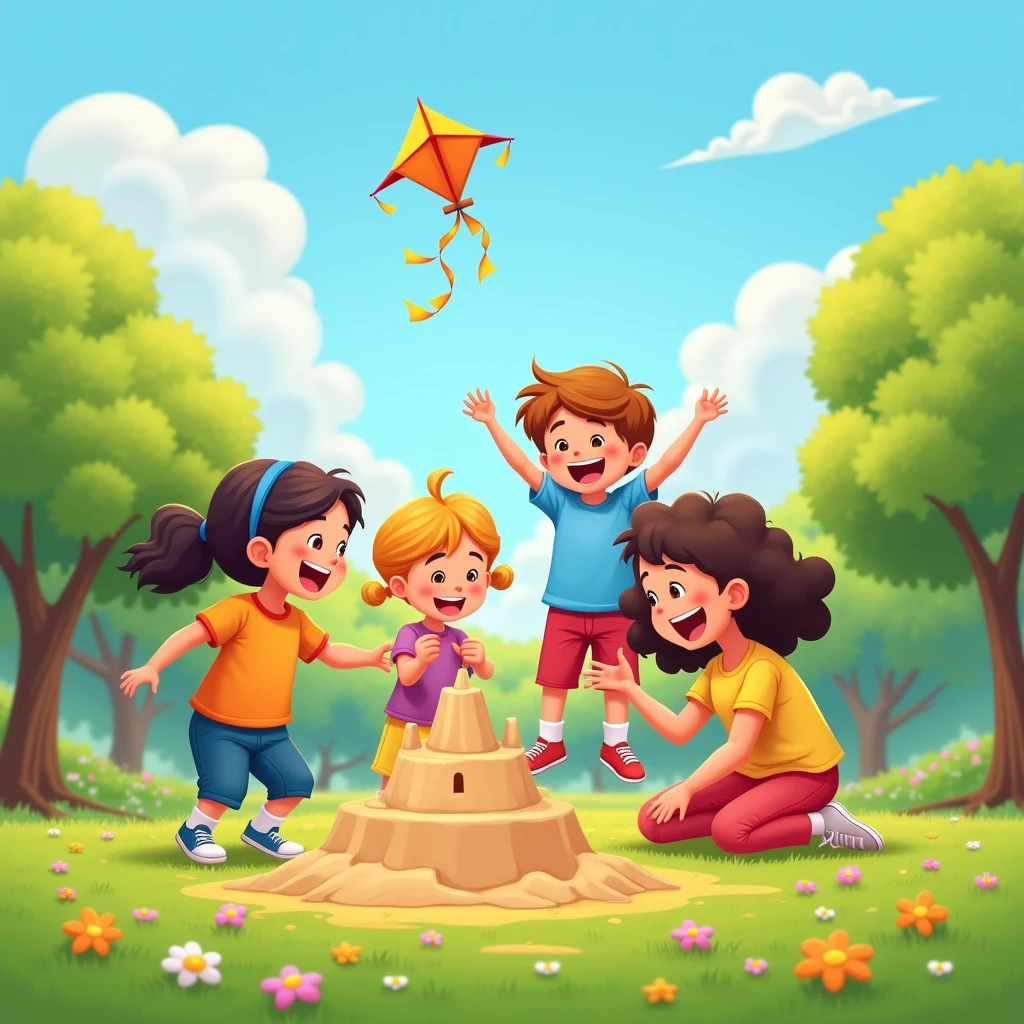 make an image for a collection about children, for an e-commerce store kids playing more real life