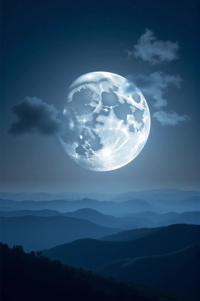 Super moon image in sky with long distance
