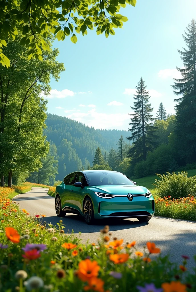 create an id buzz4 with german vegetation in the background