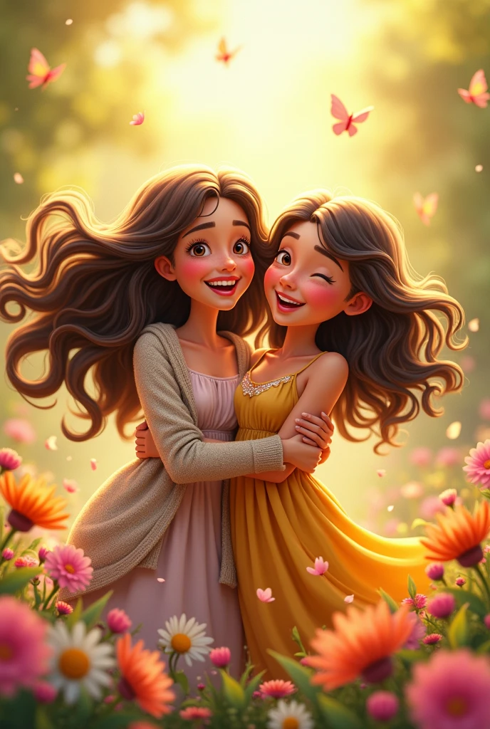 Mother and adult daughter animated
