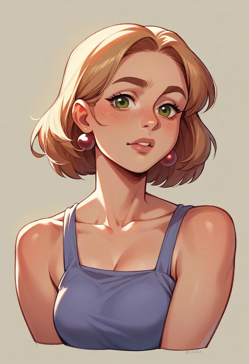 score_9, score_8_up, score_7_up, dijor, 1girl, solo, portrait, cute girl blushing, pretty , wearing ,Slip Dress, cleavage , (0.3),