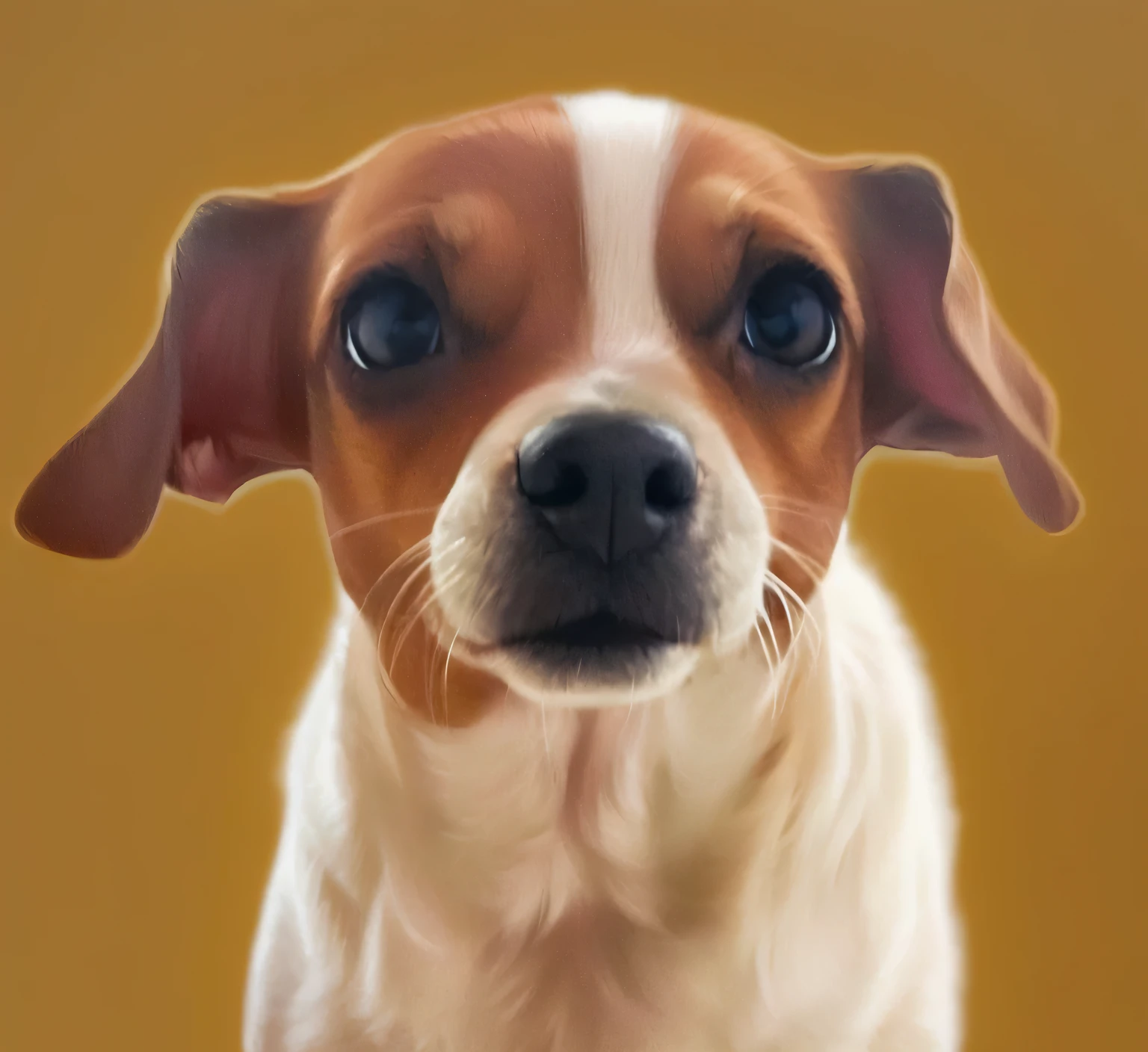 a very cute furry dog, hairs drawn like cartoon, perfectly drawn eyes, eyes like a cartoon drawing, beautiful eyes, perfect eyes, she is very happy, she is smiling, the image is very detailed