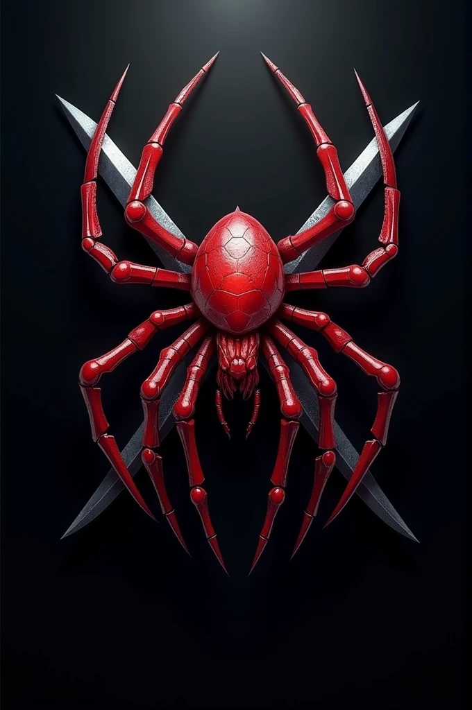 I created the logo of a red spider with two crossed blades in the background