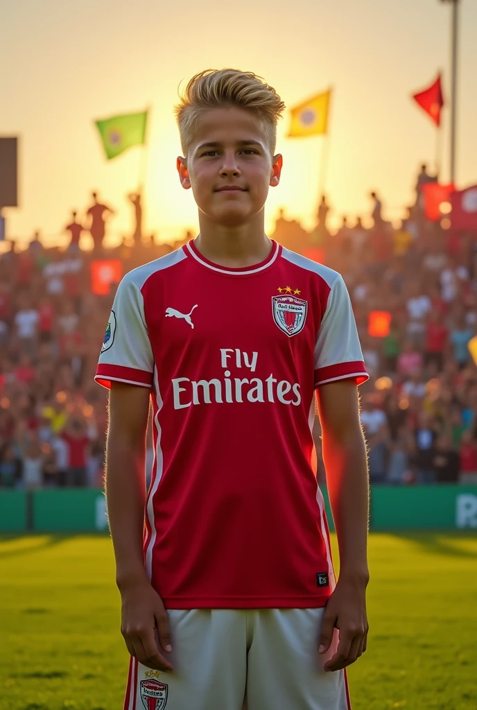 Young blond football player wearing Sao Paulo jersey