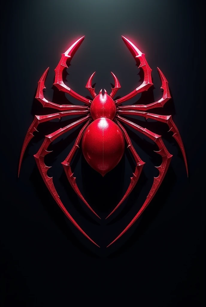 I created the logo of a red spider with two X-shaped blades