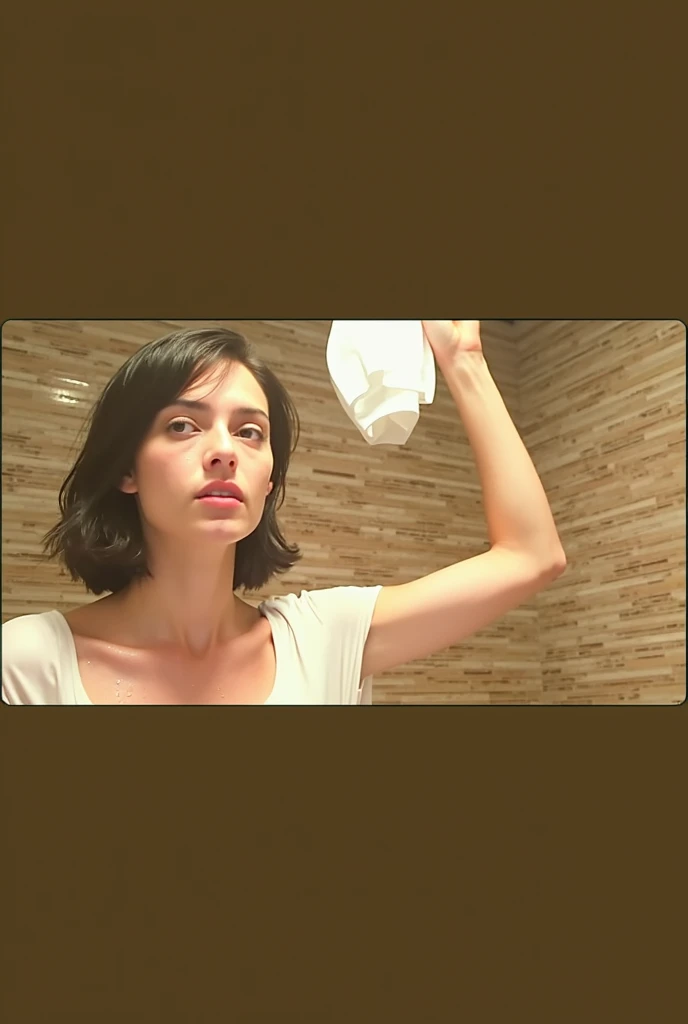 Realistic glowing skin, ,Always look at the camera, ,(sweating:1.2),Black Hair,short hair,Tie your hair short,Silky translucent white skin,best Realistic depiction,(Very detailed美しい顔), Great face and eyes, (Highest quality:1.4), (Very detailedな), (Very detailed CG 統合 8k 壁紙), Very detailed, High resolution raw color photos, Professional photography, Realistic portrait,
 (Detailed RAW photos of the girl&#39;s whole body), Canon EOS R5 250mm, Sharp focus, Cinema Lighting,  (No makeup:1.2), Fine skin, Delicate collarbone,(Ultra-high resolution:1.6), (Realistic:1.6), 