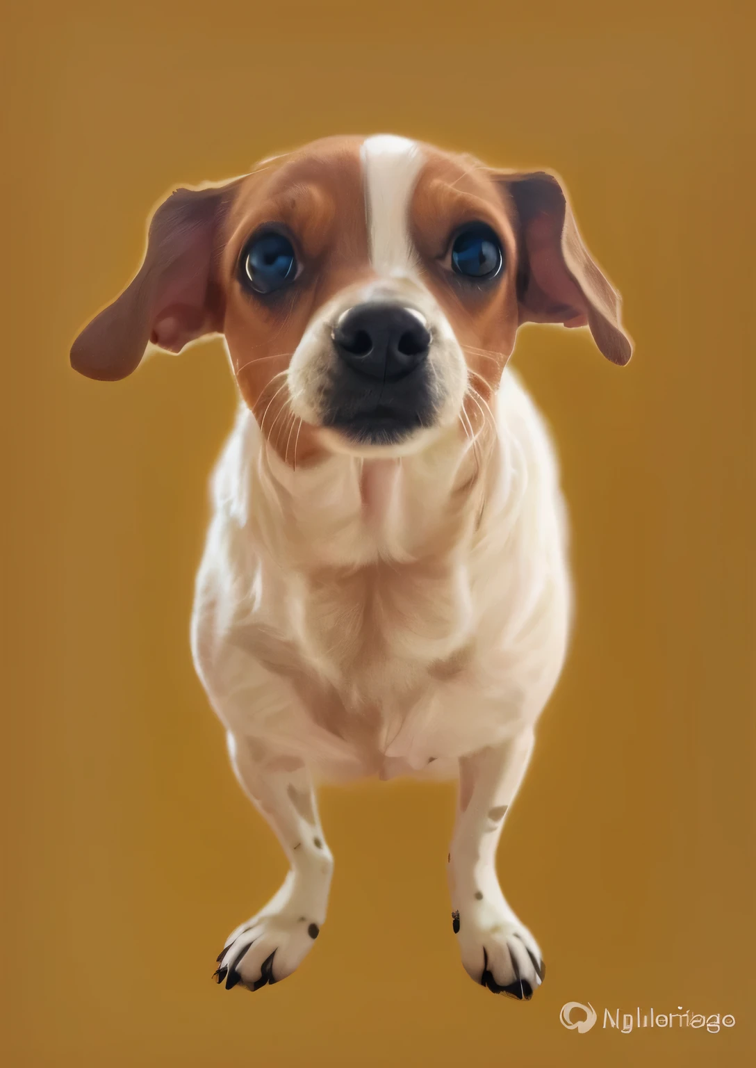 a very cute furry dog, hairs drawn like cartoon, perfectly drawn eyes, eyes like a cartoon drawing, beautiful eyes, perfect eyes, she is very happy, she is smiling, the image is very detailed