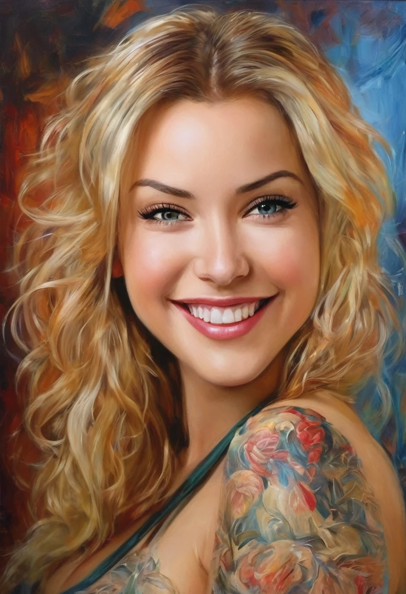 (masterpiece, best quality:1.3), 1girl, solo, laurence bedard, smiling at viewer,