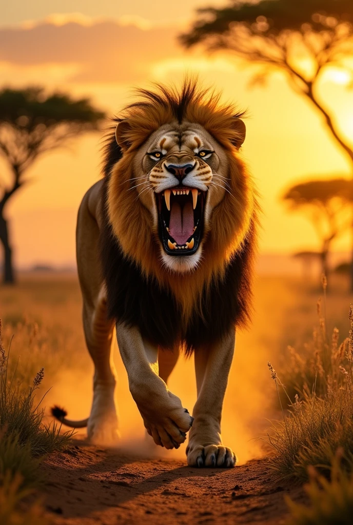 Very angry lion