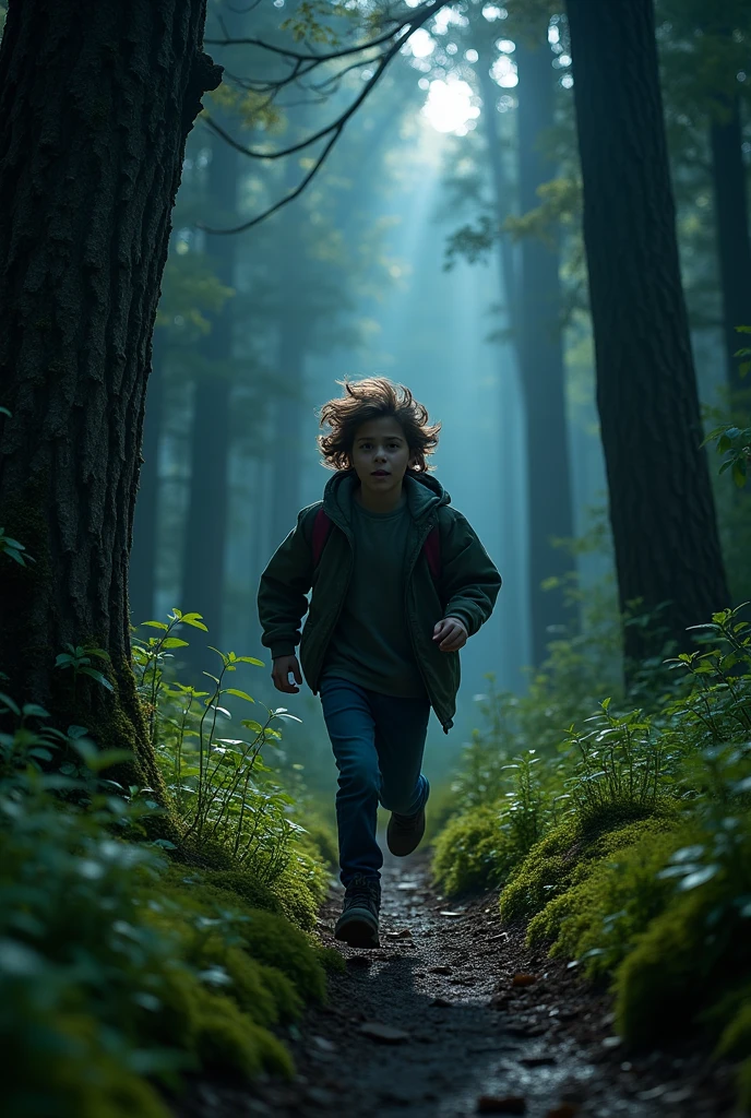 r running in dark forest
