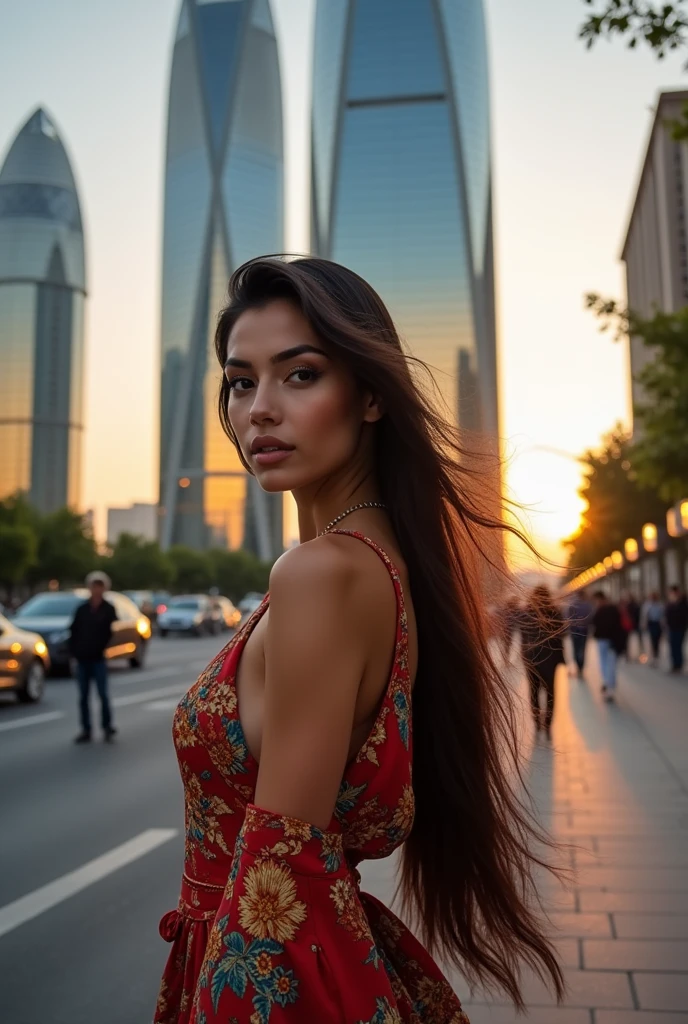 Draw beautiful female model in Baku city