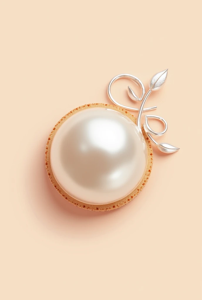 Use an elegant, realistic pearl as a base, for a logo brand for a bakery called Pérola Empadas