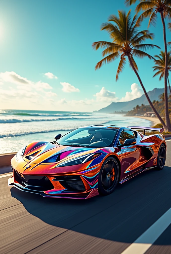 A multicolored car