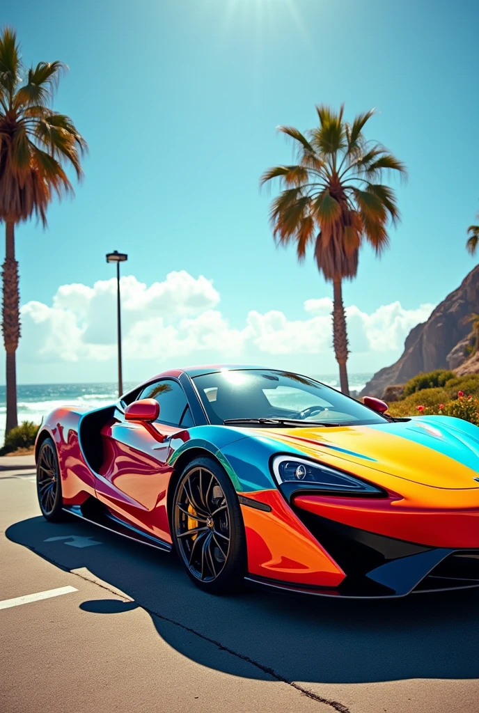 A multicolored car