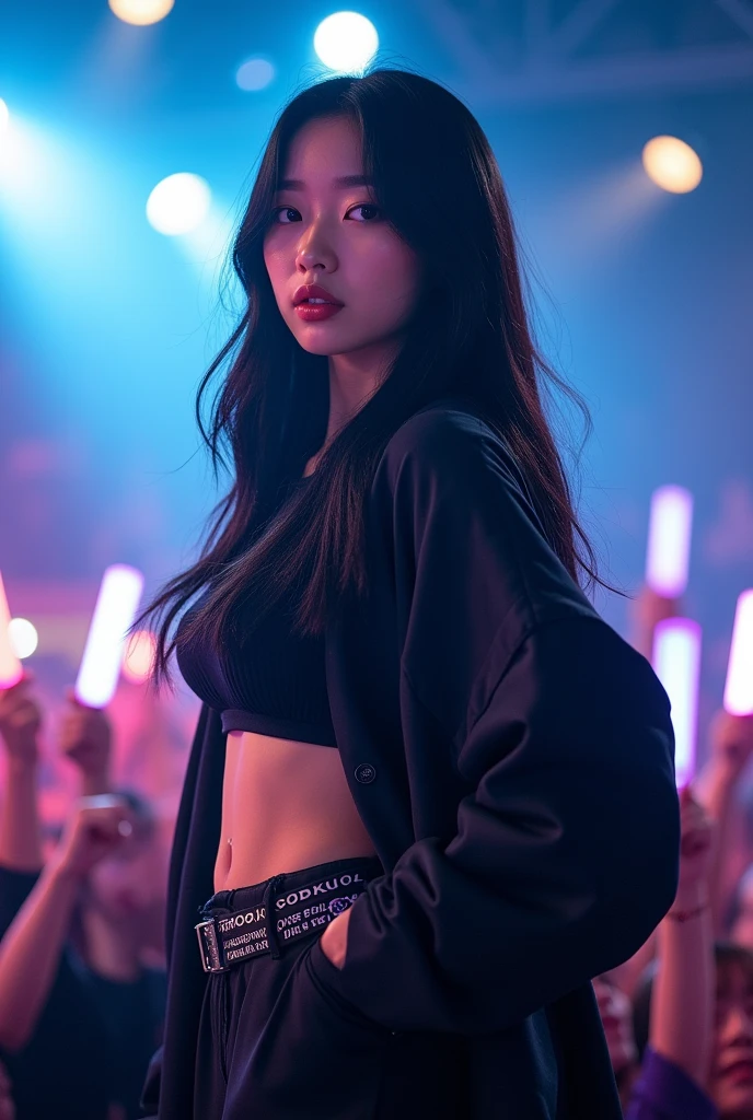 a black haired kpop idol