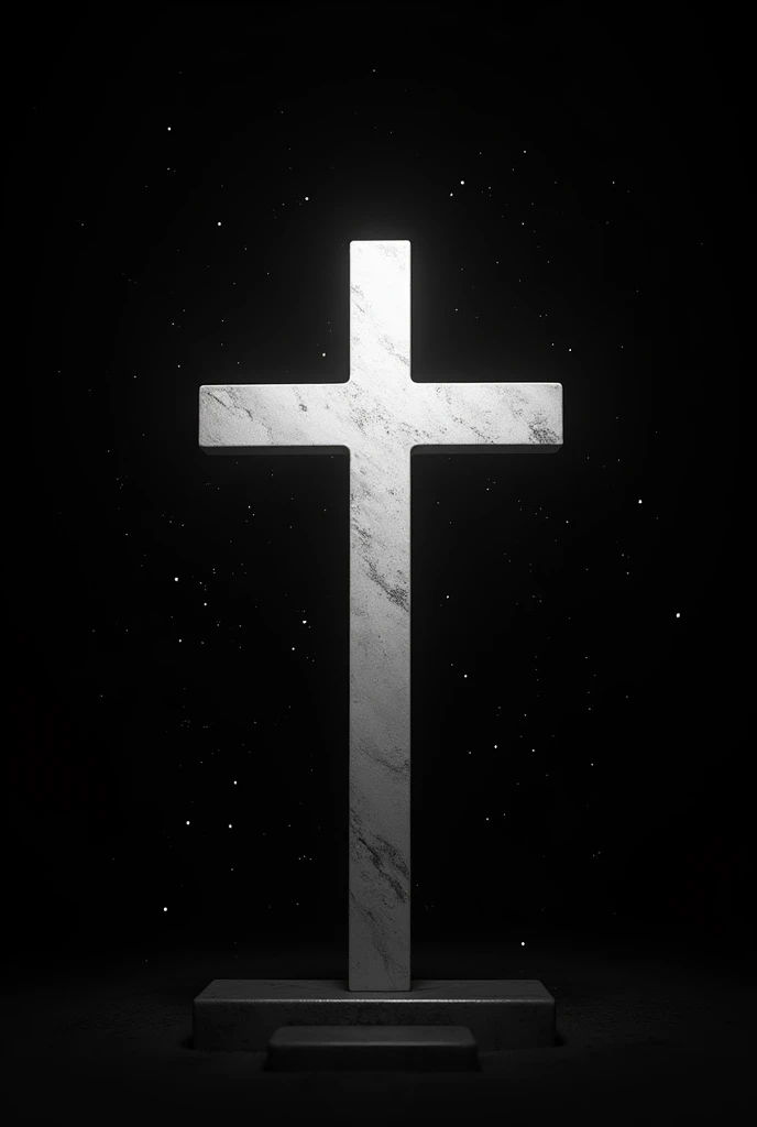 White cross on black background