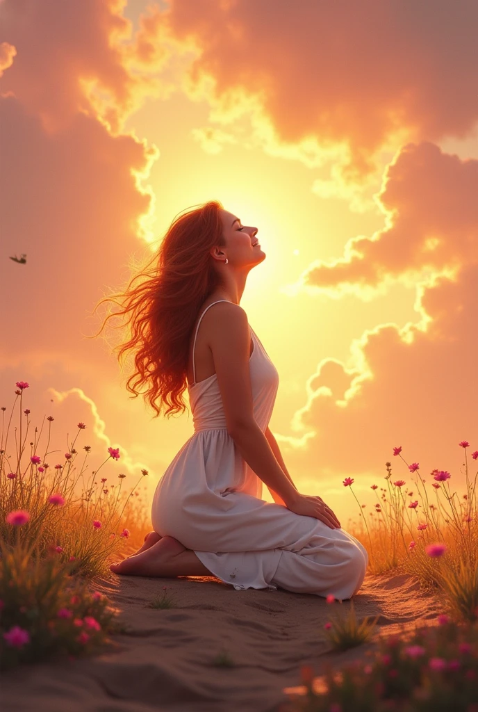 Resilient prayer to God with background image