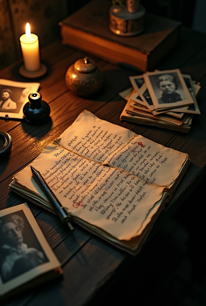 A slightly old and bloody sheet of a diary written help