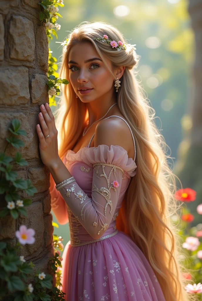 Create singer Ariana Grande as Rapunzel (front photo)