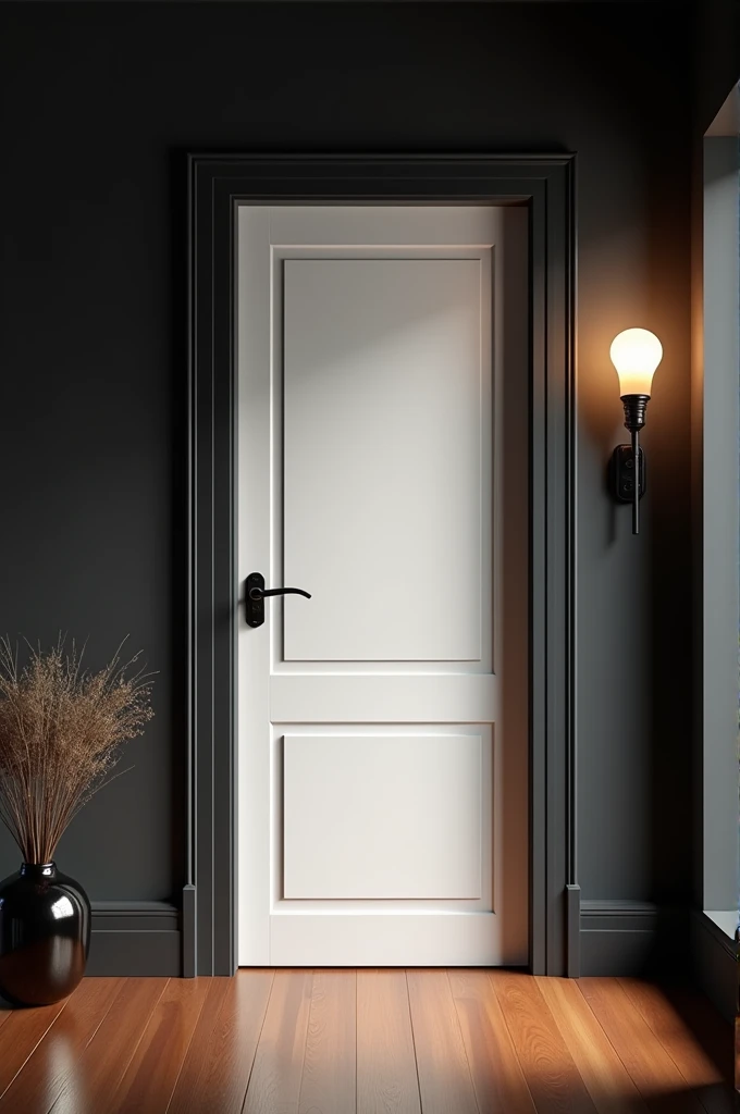 white door black frame