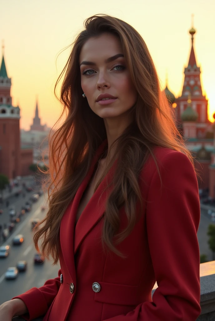 shoot a beautiful russian model woman in moscow