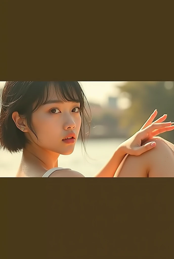 Realistic glowing skin, ,Always look at the camera, ,(sweating:1.2),Black Hair,short hair,Tie your hair short,Silky translucent white skin,best Realistic depiction,(Very detailed美しい顔), Great face and eyes, (Highest quality:1.4), (Very detailedな), (Very detailed CG 統合 8k 壁紙), Very detailed, High resolution raw color photos, Professional photography, Realistic portrait,
 (Detailed RAW photos of the girl&#39;s whole body), Canon EOS R5 250mm, Sharp focus, Cinema Lighting,  (No makeup:1.2), Fine skin, Delicate collarbone,(Ultra-high resolution:1.6), (Realistic:1.6), 