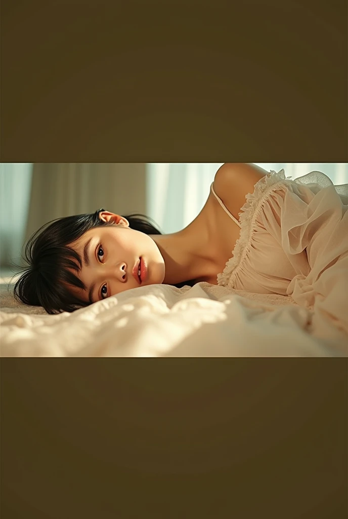 Realistic glowing skin, ,Always look at the camera, ,(sweating:1.2),Black Hair,short hair,Tie your hair short,Silky translucent white skin,best Realistic depiction,(Very detailed美しい顔), Great face and eyes, (Highest quality:1.4), (Very detailedな), (Very detailed CG 統合 8k 壁紙), Very detailed, High resolution raw color photos, Professional photography, Realistic portrait,
 (Detailed RAW photos of the girl&#39;s whole body), Canon EOS R5 250mm, Sharp focus, Cinema Lighting,  (No makeup:1.2), Fine skin, Delicate collarbone,(Ultra-high resolution:1.6), (Realistic:1.6), 