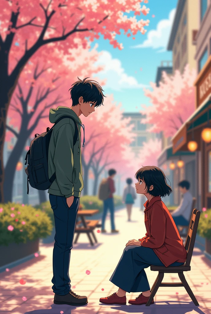 Make a Korean manhwa of Romance anime in Portuguese