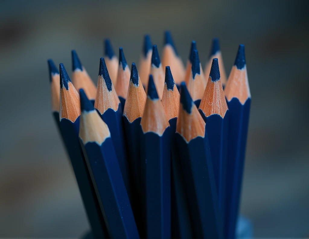 I want the same image above, but with pencils closer together and in dark blue
