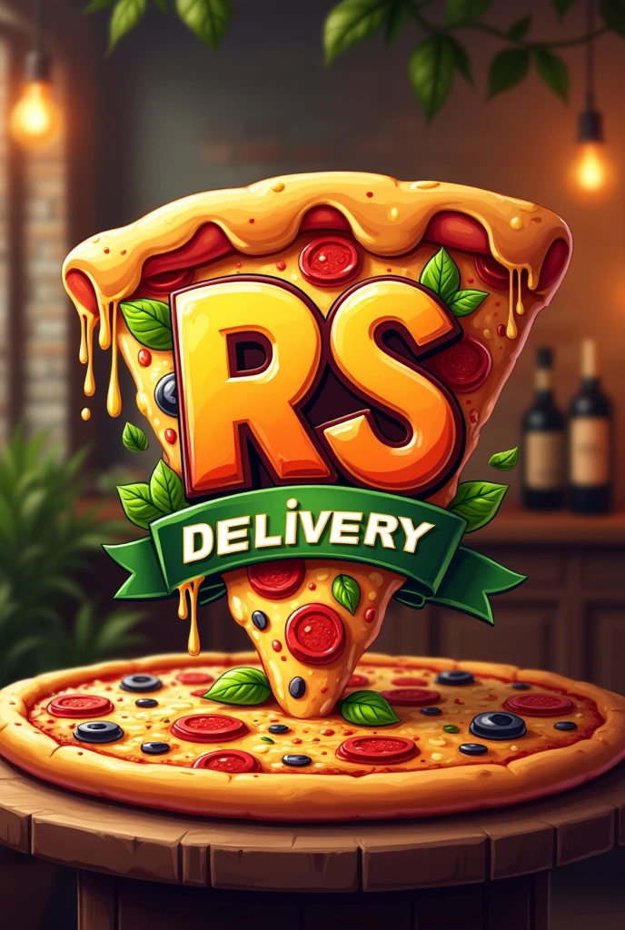 I want a logo for a pizzeria, the name of the pizzeria is called RS Pizzaria Delivery.