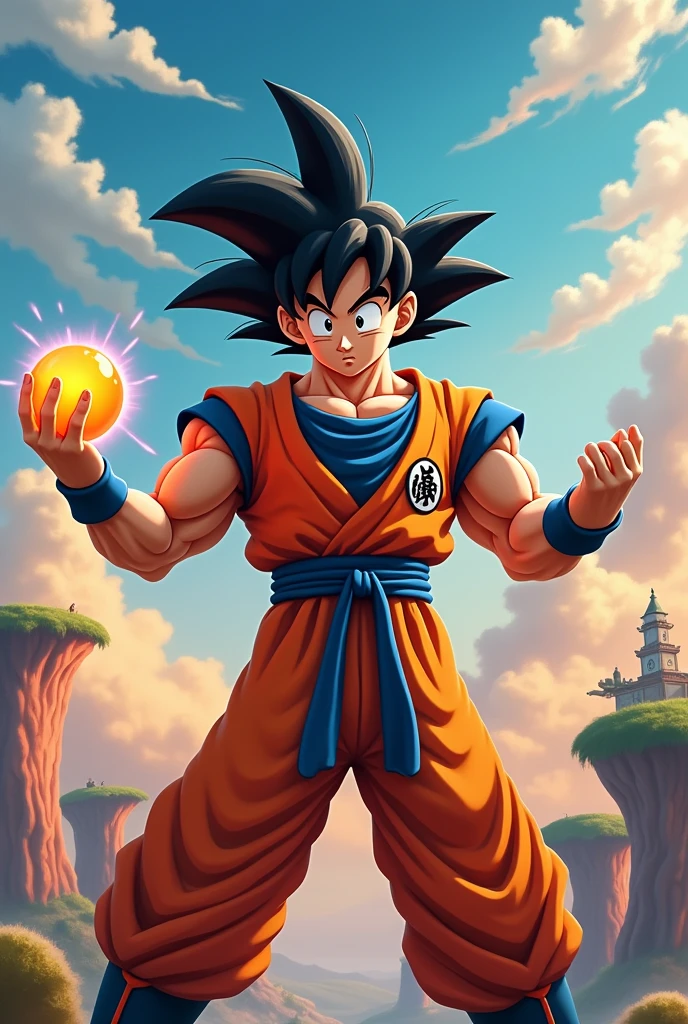 naked goku with dragon ball

