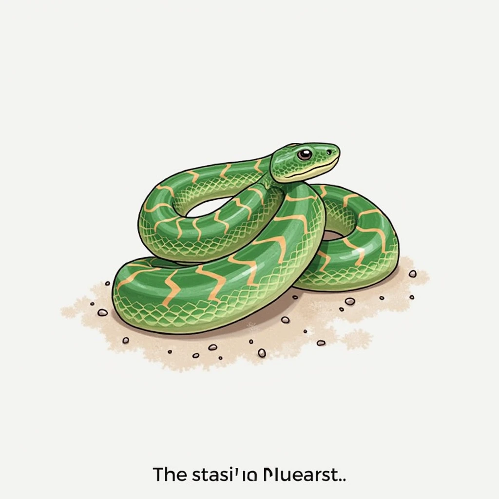 Make a realistic snake, but being a drawing, Simpler