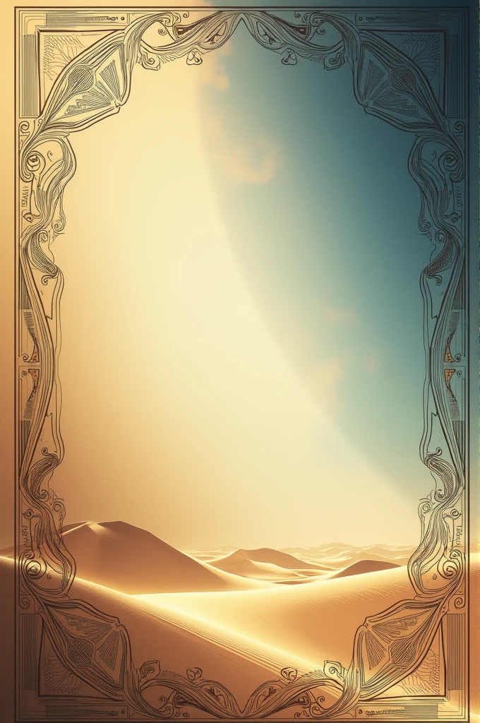 Generate a border line for a page. It should be futuristic and inspired from dune.