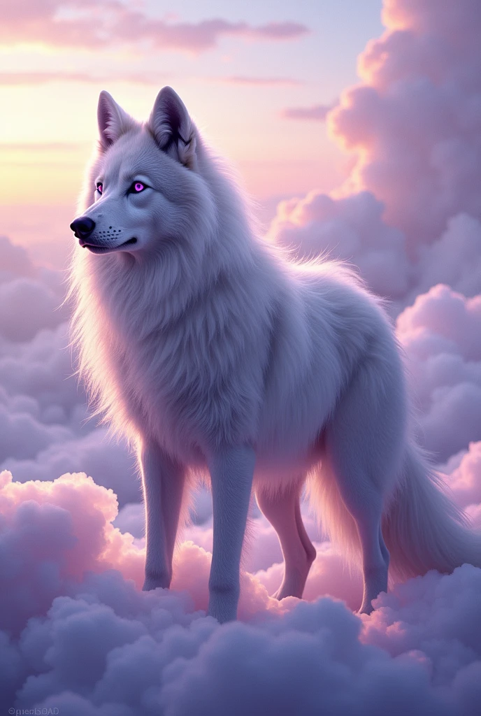 Alone,Hairy male,Hairy body,exhibit,prairie wolf,Canines,Gray fur,Long white hair,Purple hair ends,Purple Eye,Being bullied,cute,Handsome,Big Tail,Full Body Love,Standing in the Clouds,Immortal,deity,Boys have strong sexual desire,Shota